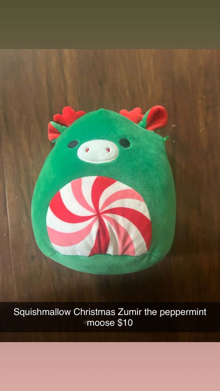Squishmallows Winter Squad - Zumir the Moose Peppermint Swirl Belly Plush Toy
